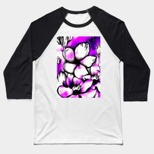 EYECATCHING STUNNING PINK AND BLACK FLORAL PRINT Baseball T-Shirt